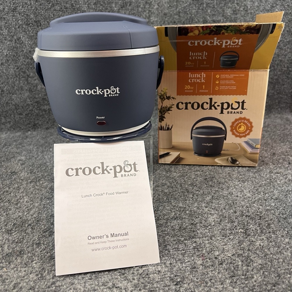 Crock-Pot 20-Ounce Lunch Crock Portable Food Warmer Blue New Open Box